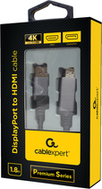 Кабель Cablexpert DisplayPort на HDMI (CC-DP-HDMI-4K-6) - зображення 3