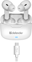 Słuchawki Defender Twins 903 TWS Bluetooth Białe (4714033639033) - obraz 7