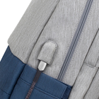 Рюкзак для ноутбука RIVACASE Prater 7567 17.3" Grey/Dark Blue (7567 (Grey/Dark Blue)) - зображення 8