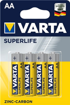 Батарейка Varta Superlife AA BLI 4 Zinc-carbon (02006101414) (4008496556267) - зображення 1