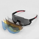 Защитные Спортивные очки ROCKBROS 10131 красные. 5 линз/стекол поляризация UV400 велоочки.тактические - изображение 4