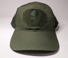 Тактична військова бейсболка BexShop кепка з липучкою під шеврон та логотипом Каратель (Punisher) Олива - зображення 3