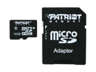 Карта пам'яті PATRIOT microSDHC LX SERIES 16GB CLASS 10 ADAPTER SD З адаптером (PSF16GMCSDHC10)