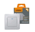 Выключатель 1кл с подсветкой Серебристый BINERA(VF-BNSW1L-SS), VIDEX