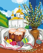 Картина по номерам Santi Пасхальный натюрморт 40х50 см (954492) (4823099544929)