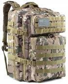 Мужской штурмовой рюкзак сумка на плечи ранец прочный и многофункциональный для активного отдыха армии OXFORD 900D система MOLLE Камуфляж 45 л - изображение 1