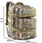 Мужской штурмовой рюкзак сумка на плечи ранец прочный и многофункциональный для активного отдыха армии OXFORD 900D система MOLLE Камуфляж 45 л - изображение 4
