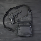 Сумка для скрытого ношения оружия оружейная сумка из натуральной кожи Черная - изображение 4