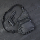 Сумка для скрытого ношения оружия оружейная сумка из натуральной кожи Черная - изображение 5