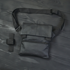 Тактическая кожаная сумка с кобурой Черная - изображение 1