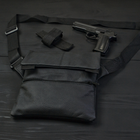 Тактическая кожаная сумка с кобурой Черная - изображение 7