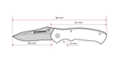 Нож складной 194 мм, ручка с металлическими вставками. INTERTOOL HT-0595 - изображение 9