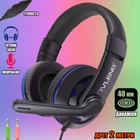 Игровые наушники проводные полноразмерные Ovleng X5-3.5 мм гарнитура с микрофоном для PS4, PS5, компьютера Black-Blue
