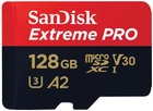 Карта пам'яті SanDisk 128GB microSDXC C10 UHS-I U3 R200/W90MB/s Extreme Pro V30 + SD (SDSQXCD-128G-GN6MA)