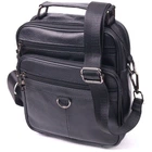 Практичная мужская кожаная сумка VINTAGE Bag 21278 из натуральной кожи 20х23х6 см Черный