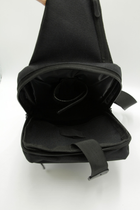 Тактическая сумка-слинг с кобурой на липучке плечевая однолямочная, чорна через плечо, нагрудная сумка-кобура - изображение 6