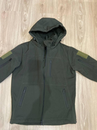 Тактическая куртка Softshell армейская военная флисовая куртка цвет олива софтшел размер 52 для ВСУ 52-03 - изображение 6