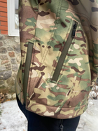 Тактична куртка Softshell армійська військова флісова куртка колір мультикам софтшел розмір 52 для ЗСУ 52-01 - зображення 5