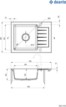 Кухонна мийка граніт DEANTE Zorba 580х440х164 мм (ZQZ_N11A) - зображення 2