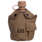 Тактическая военная фляга с котелком в чехле Zelart 4834 Khaki - изображение 1