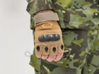 Тактические перчатки беспалые M Коричневые - изображение 1