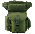 Чоловіча сумка органайзер підсумок на ногу плечі Зелений (Alop) максимальна функціональність і комфорт надійне зберігання спорядження зручність і практичність - зображення 2