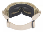 Військова тактична маска із двома змінними лінзами койот DELTA-TEC - зображення 3