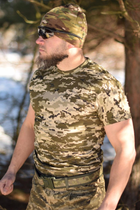 Тактична чоловіча футболка 48 розмір M військова армійська бавовняна футболка колір піксель для ЗСУ 27-114 - зображення 2
