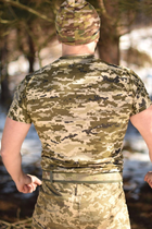 Тактична чоловіча футболка 48 розмір M військова армійська бавовняна футболка колір піксель для ЗСУ 27-114 - зображення 6