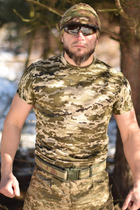 Тактична чоловіча футболка 48 розмір M військова армійська бавовняна футболка колір піксель для ЗСУ 27-114 - зображення 8