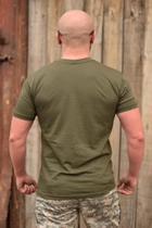 Тактична чоловіча футболка 54 розмір XXL військова армійська бавовняна футболка колір олива хакі для ЗСУ 26-106 - зображення 5