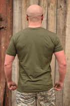 Тактична чоловіча футболка 52 розмір XL військова армійська бавовняна футболка колір олива хакі для ЗСУ 26-102 - зображення 5