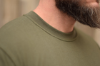 Тактична чоловіча футболка 48 розмір M військова армійська бавовняна футболка колір олива хакі для ЗСУ 26-103 - зображення 8