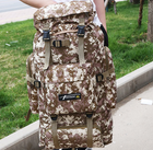 Тактический рюкзак армейский Raged Sheep Brown-Pixel большой военный, на 70л с защитой от дождя, для ЗСУ Коричневый пиксель + Кемпинг лампа Solar - изображение 6