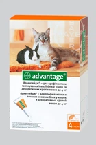 Краплі Bayer Advantage (Адвантейж) від бліх 40 для котів вагою до 4 кг та тхорів 1 піпетка 0.4 мл
