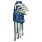 Набор ключей torx г-образных с отверстием Стандарт 9 шт T10-T50