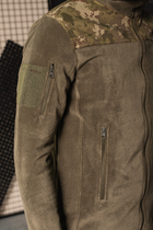 Кофта флісова чоловіча тактична з липучками під шеврони Bikatex Туреччина ЗСУ Мультикам 8100 M хакі - зображення 6