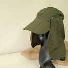 Кепка с защитой тактическая шляпа от УФ-лучей с защитой шеи от солнца рыболовная кепка ARCTERYX Оливковая (АН-1625) - изображение 3