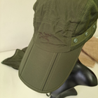 Кепка із захистом тактична капелюх від УФ-променів із захистом шиї від сонця рибацька кепка ARCTERYX Оливкова (АН-1625) - зображення 6