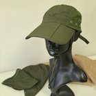 Кепка із захистом тактична капелюх від УФ-променів із захистом шиї від сонця рибацька кепка ARCTERYX Оливкова (АН-1625) - зображення 7