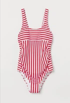 Купальник закритий МАМА жіночий H&M 0833484 S Червоний/Полоска
