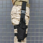 Кобура сумка набедренная на ногу армейская военная тактическая регулируемый размер с отделением для магазина 42х11 см (474290-Prob) Черная - изображение 8