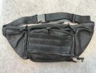 Бананка тактична чорна , сумка на пояс із кобурою, сумка нагрудна чорний - зображення 5