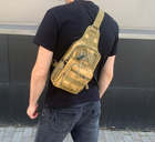 Нагрудная сумка рюкзк тактическая военная Darvoz Coyote 38х19.5х11 см Койот - изображение 3