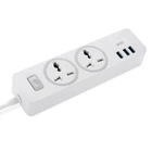 Мережевий фільтр (подовжувач) XO WL04 EU Extension Cord Socket 3роз. 3USB 10A 1.8M White