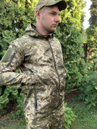 Куртка летняя влагоустойчивая с капюшоном пиксель soft-shell, Куртка пиксель,Тактическая военная ветровка ВСУ 48р. - изображение 3