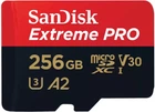 Карта пам'яті SanDisk microSD 256GB C10 UHS-I U3 R200/W140MB/s Extreme Pro V30 + SD