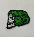 Шеврон Череп зелений в шлеме -COPY- - изображение 1