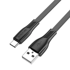 Кабель плоский Flat Type C - Usb 2.0 Borofone X85 1m черный (6974443387117)