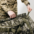 Баул армійський піксель, сумка баул армійський 100 л тактичний баул, тактичний баул-рюкзак - зображення 9